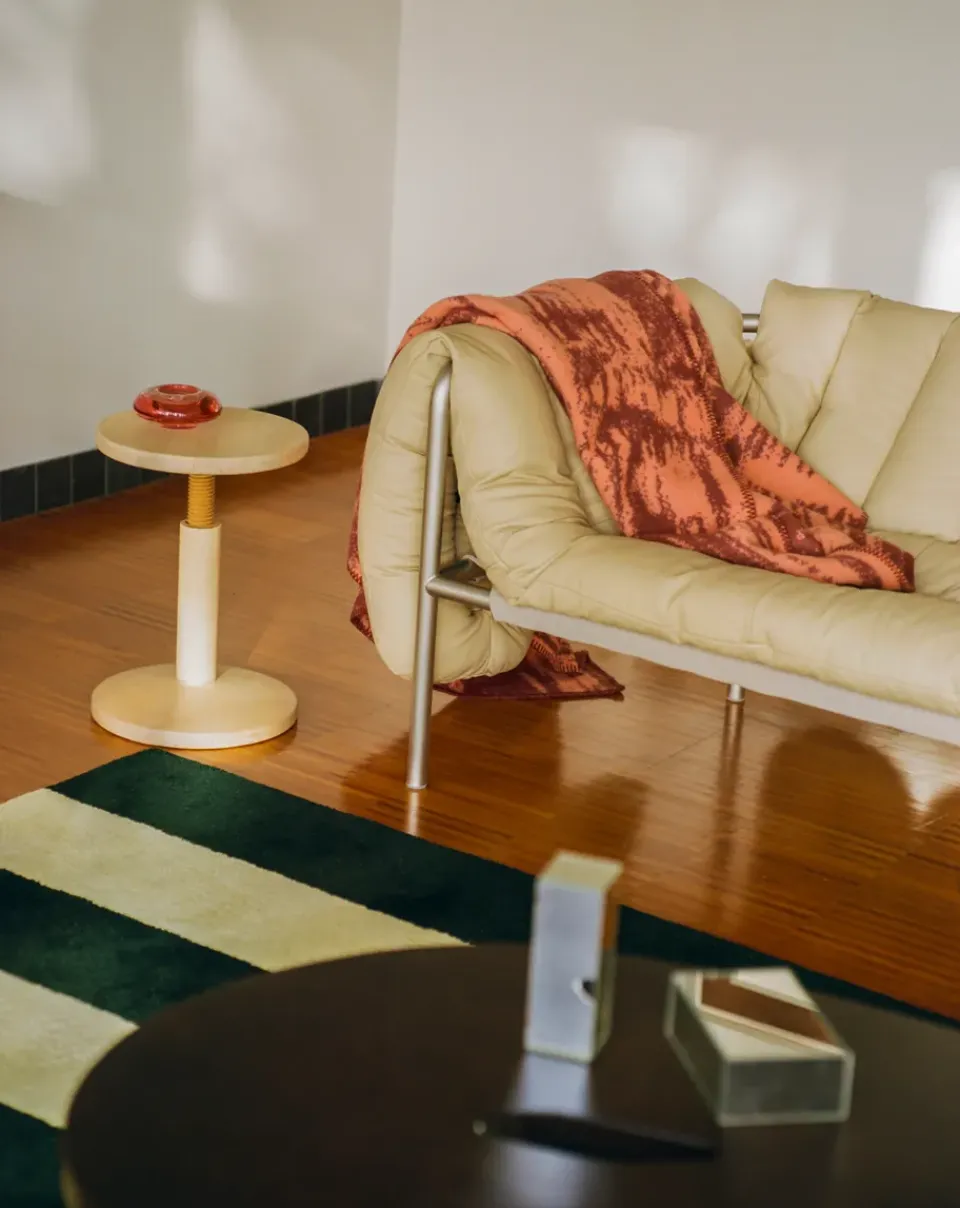 Hem Sofas*Puffy 2,5-seater sofa 205 cm, Sand leather-cream BrownWhite