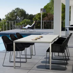 Cane-line Table For Outdoor Use*Pure dining table, Basalt -lava 150x90 cm Grey