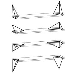 Maze Shelves & Shelving Systems*Pythagoras brackets, 2-pack, Black