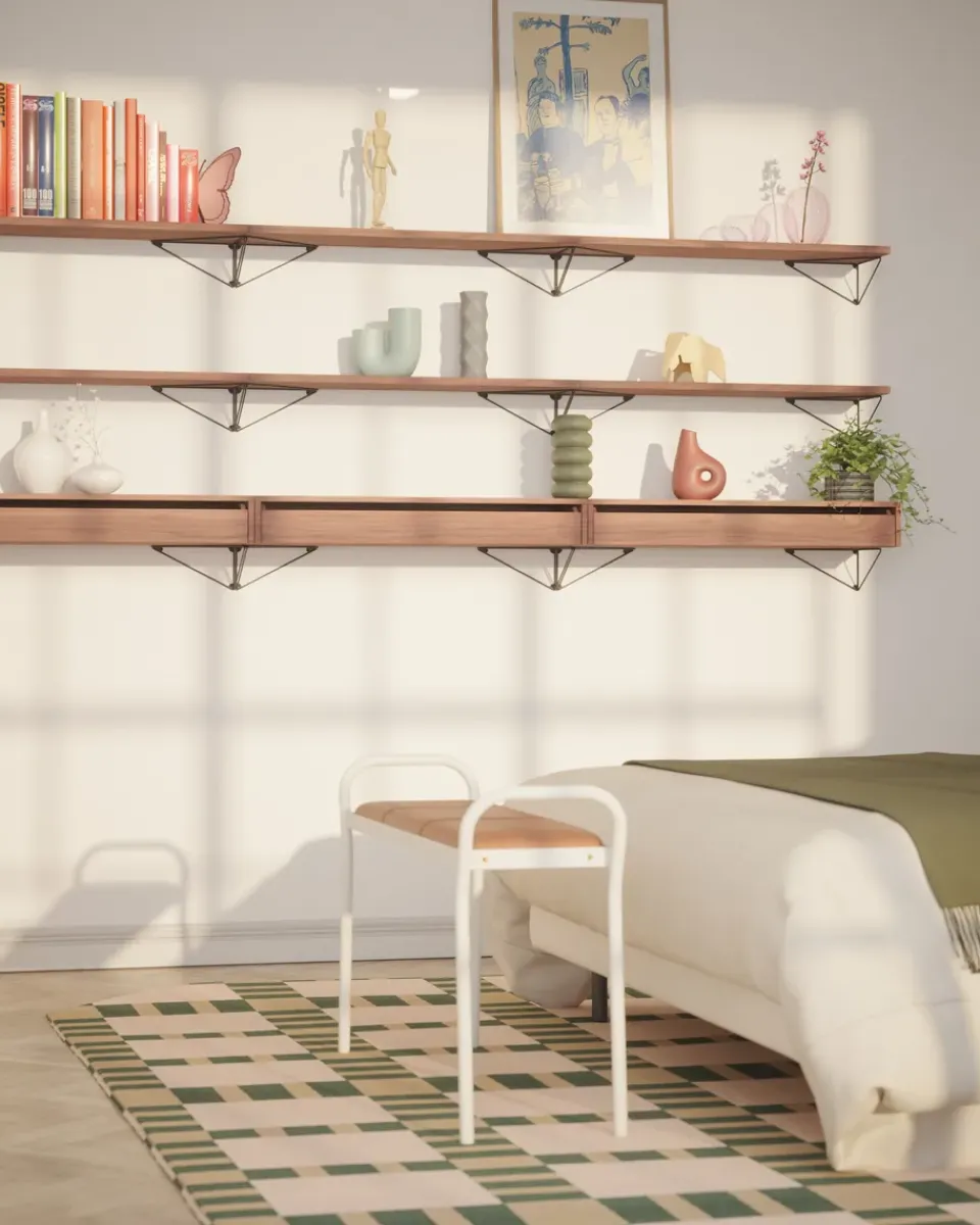 Maze Shelves & Shelving Systems*Pythagoras shelf, walnut Brown