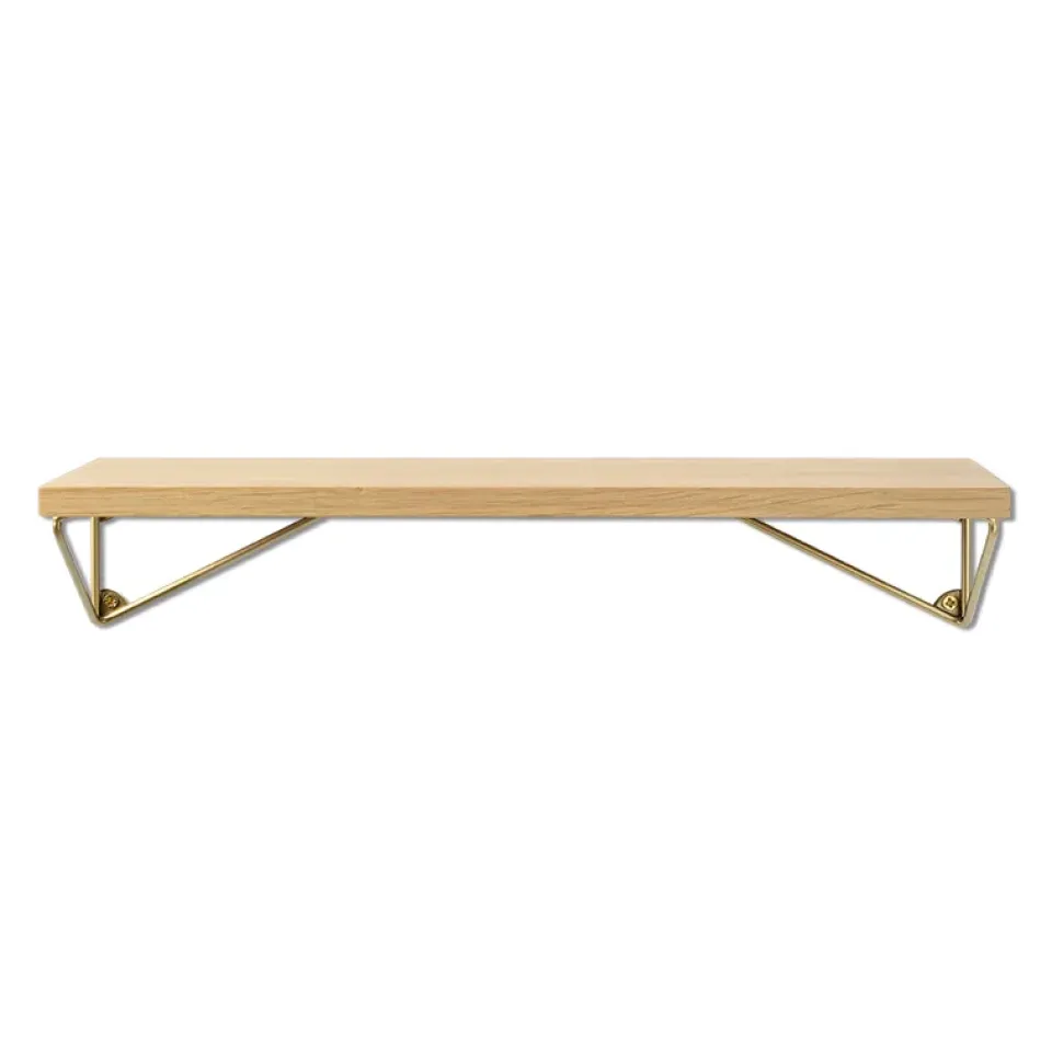 Maze Shelves & Shelving Systems*Pythagoras XS shelf, oak, brass Brown