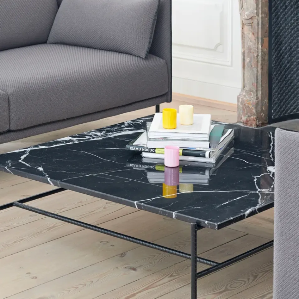 HAY Coffee Tables*Rebar coffee table 80x84x33 cm, marble- Black