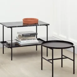 HAY Side Tables*Rebar side table 75x44x55 cm, marble- Black