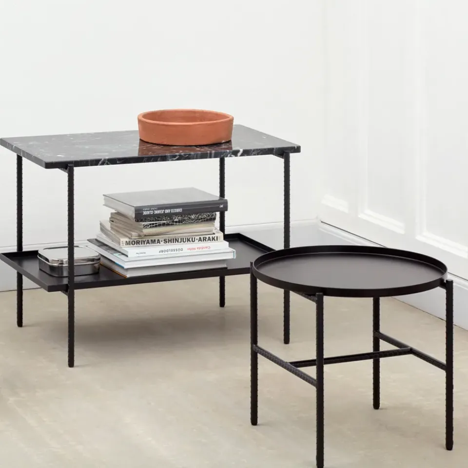 HAY Side Tables*Rebar side table 75x44x55 cm, marble- Black