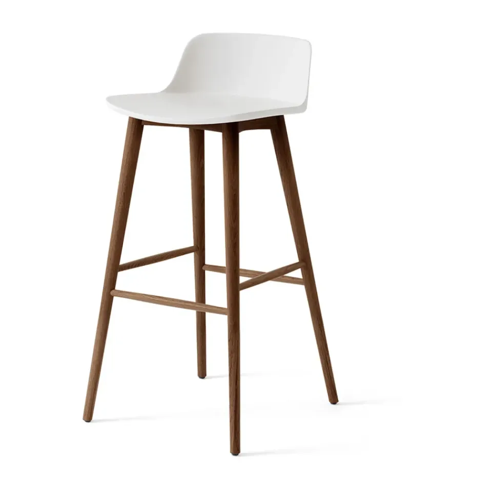 &Tradition Seating*Rely HW123 bar stool, -lacquered walnut, 75 cm White