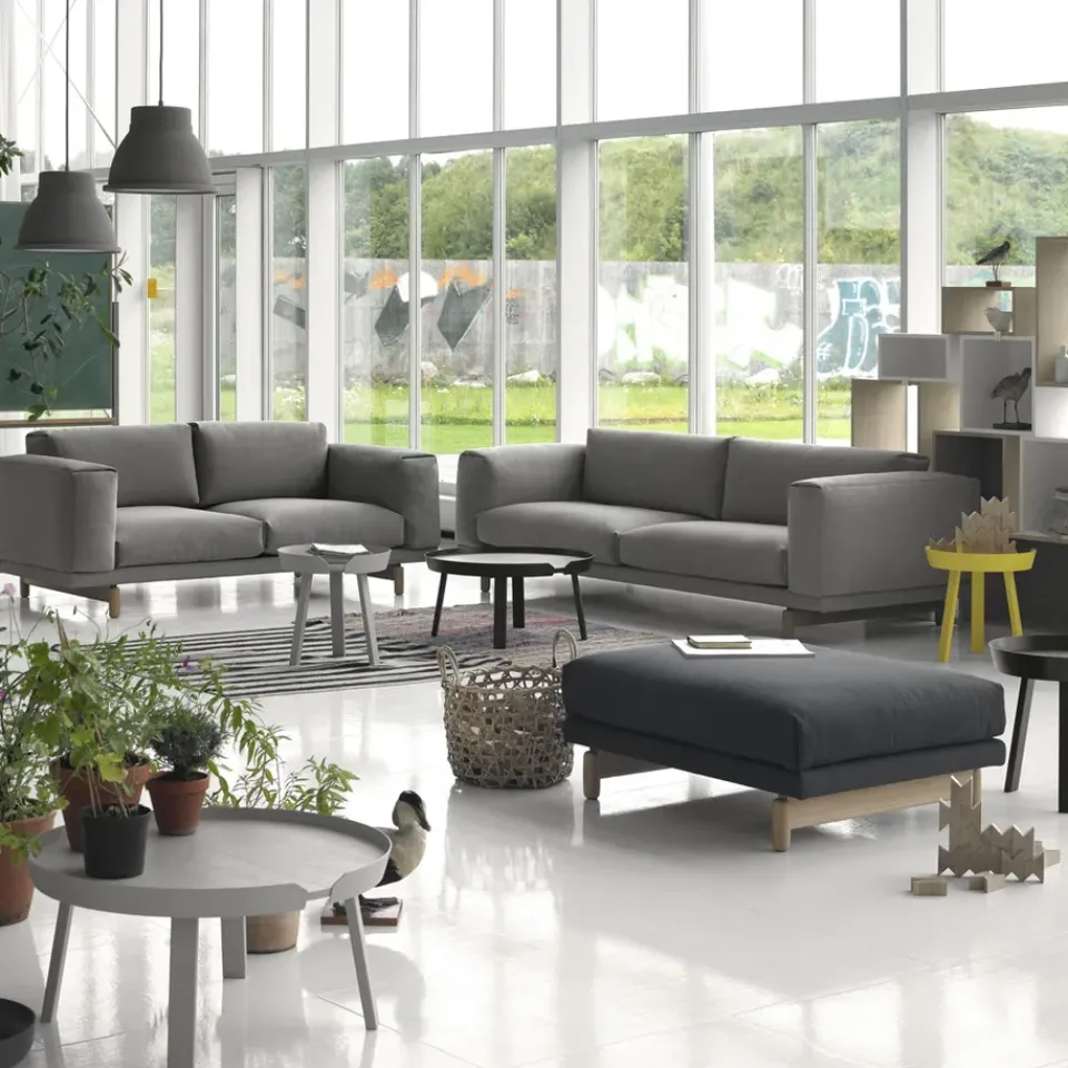 Muuto Sofas*Rest sofa, 2-seat fabric steelcut trio ii 133 light . oak legs Grey