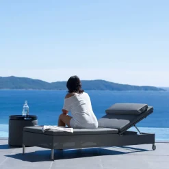 Cane-line Seating*Rest sun lounger, Natté , double Grey