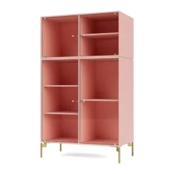 Montana Display & Glass Cabinets*Ripple III display cabinet 69.6x117.6x38 cm, Ruby-legs brass Pink