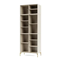 Montana Display & Glass Cabinets*Ripple IV display cabinet 69.6x187.2x38 cm, Oat-legs brass Beige