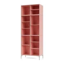 Montana Display & Glass Cabinets*Ripple IV display cabinet 69.6x187.2x38 cm, Ruby-legs chrome Pink