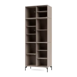 Montana Display & Glass Cabinets*Ripple IV display cabinet 69.6x187.2x38 cm, Mushroom-legs black Beige