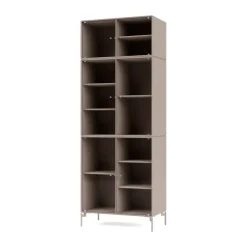 Montana Display & Glass Cabinets*Ripple IV display cabinet 69.6x187.2x38 cm, Mushroom-legs mushroom Beige