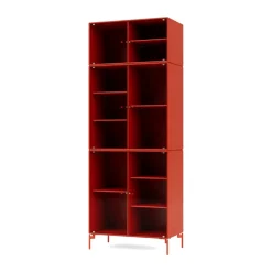 Montana Display & Glass Cabinets*Ripple IV display cabinet 69.6x187.2x38 cm, Rosehip-legs rosehip Orange