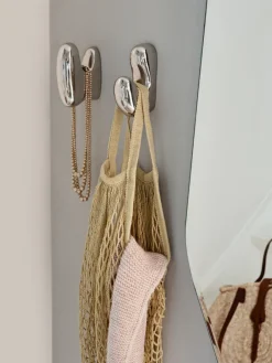 Broste Copenhagen Clothes Hooks & Hangers*Roberta hook 10x7 cm, Silver finish Silver-coloured