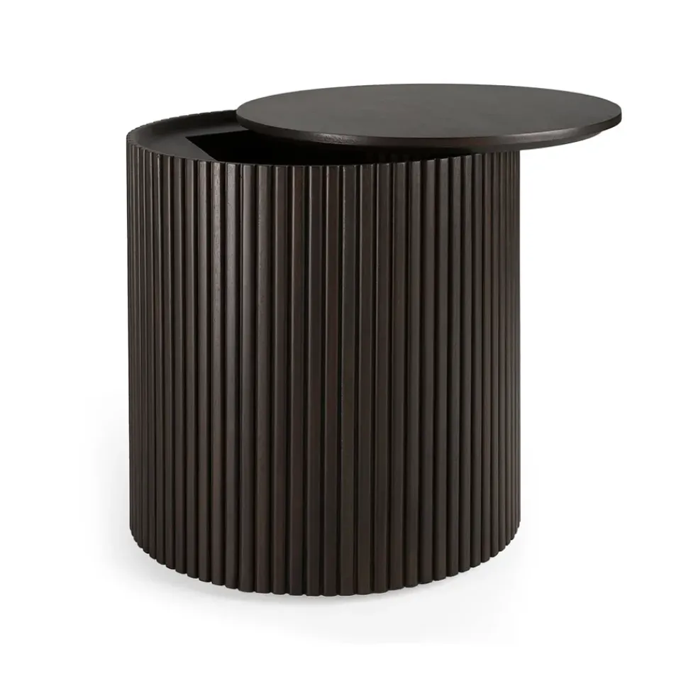 Ethnicraft Side Tables*Roller Max side table, Mahogany dark round Brown