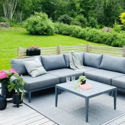 1898 Table For Outdoor Use|Outdoor Lounge Furniture*Santander coffee table 78x78x40 cm, aluminum Grey