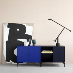 Montana T.V & Media Units|Dressers & Sideboards*Save side table, Anthracite 04, black lacquered leg Grey