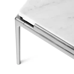 &Tradition Coffee Tables*Sett LN12 coffee table, Bianco carrara-dark chrome White