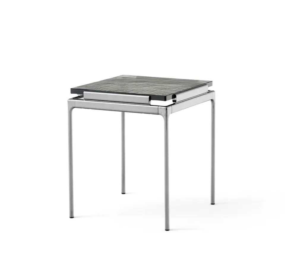 &Tradition Side Tables*Sett LN11 side table, Smoked cast glass-dark chrome Brown