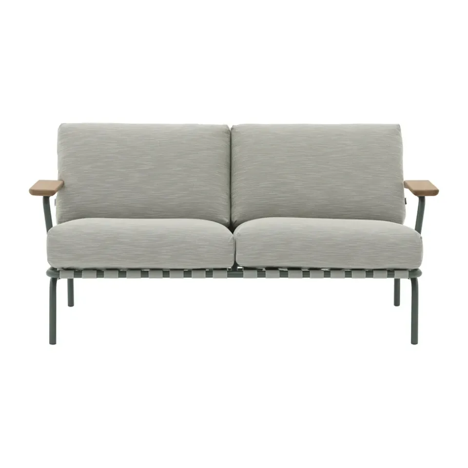 Muuto Garden Sofas & Garden Benches|Balcony Furniture*Settle 2-seater sofa, Ribbed Weave 2 Dark Green