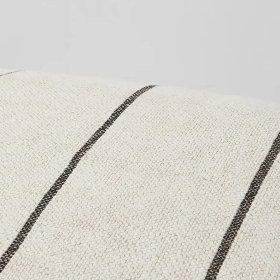 Broste Copenhagen Sitting Poufs*Sigrid pouf, Light beige-black, 50x50 cm BeigeBlack