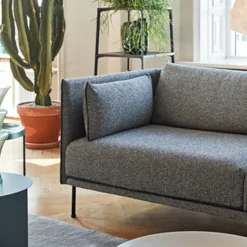 HAY Sofas*Silhouette 2-seater sofa, Coda 182 -black metal legs Grey