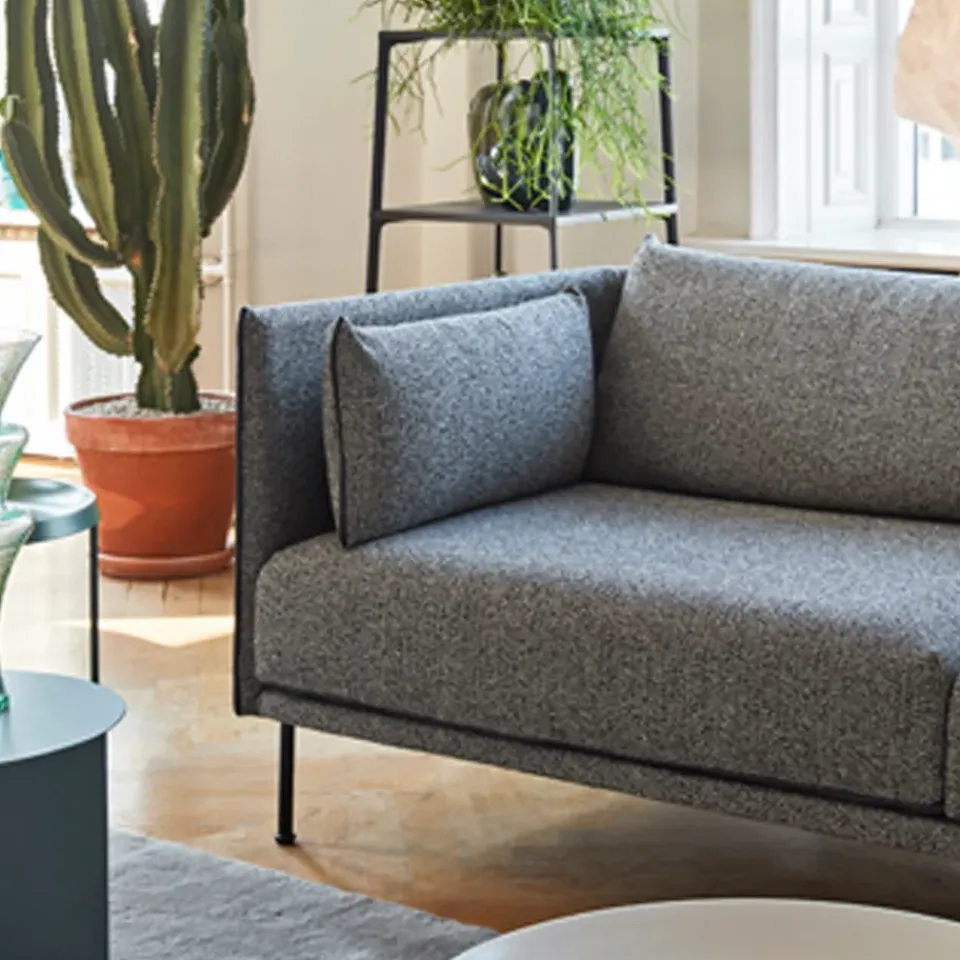 HAY Sofas*Silhouette 3-seater sofa, Olavi 03 -black metal legs Grey
