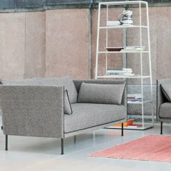 HAY Sofas*Silhouette 3-seater sofa, Ruskin 33-black metal legs Grey