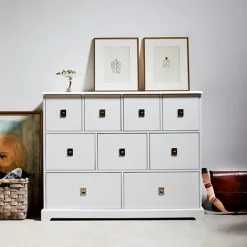 Mavis Dressers & Drawer Units*Smögen chest of drawers, , 9 drawers, chrome White
