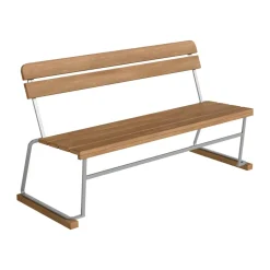 Grythyttan Stålmöbler Garden Sofas & Garden Benches*Sofa 3, Teak-galvanized steel BrownSilver-coloured