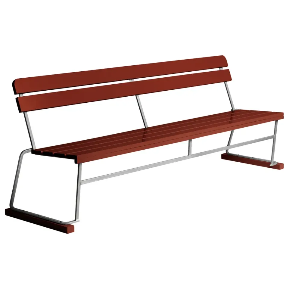 Grythyttan Stålmöbler Garden Sofas & Garden Benches*Soffa 5 sofa, Dark lacque oak-warm galvanised frame Red