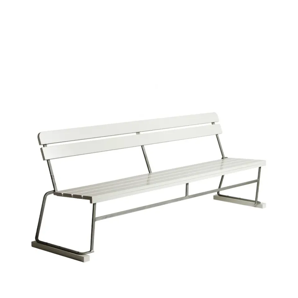 Grythyttan Stålmöbler Garden Sofas & Garden Benches|Outdoor Lounge Furniture*Soffa 5 sofa, lacquer oak-hot-dip galvanized stand White