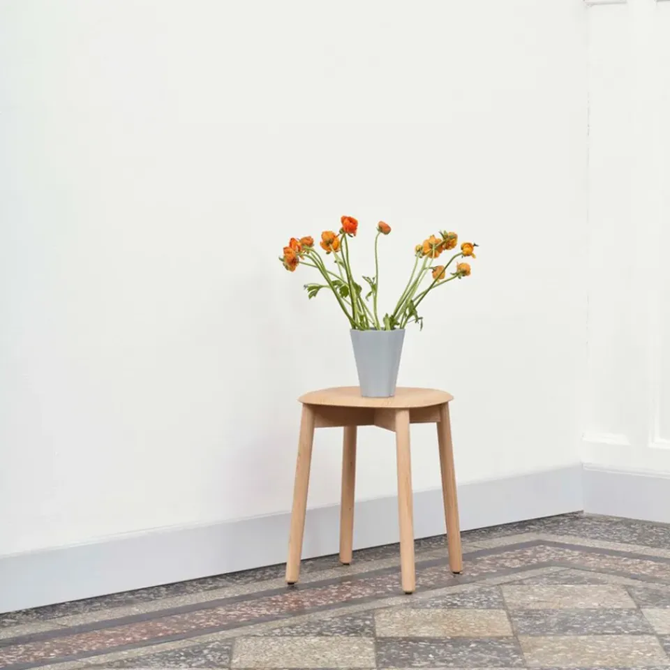 HAY Stools*Soft Edge 72 stool, Dusty -dusty oak frame Green
