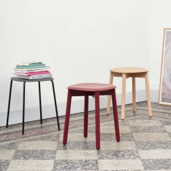 HAY Stools*Soft Edge 72 stool, Dusty -dusty oak frame Green