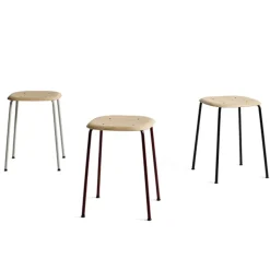HAY Stools*Soft Edge 70 stool, Oak-black steel frame Beige