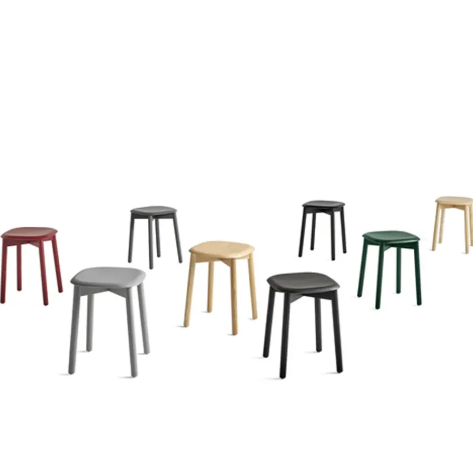 HAY Stools*Soft Edge 72 stool, Soft -soft oak frame Grey