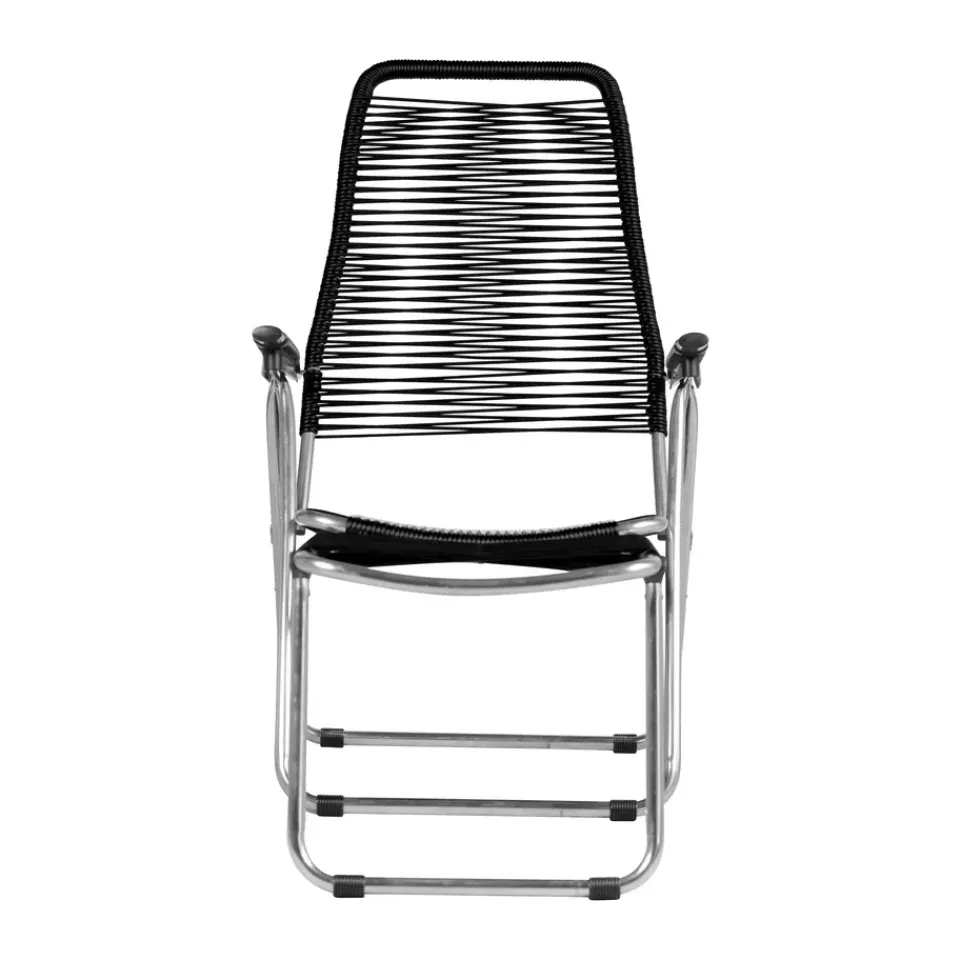 Fiam Seating*Spaghetti sun lounger with footrest, Black