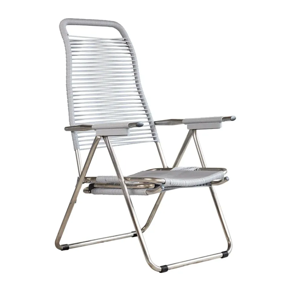 Fiam Seating*Spaghetti sun lounger with footrest, Grey