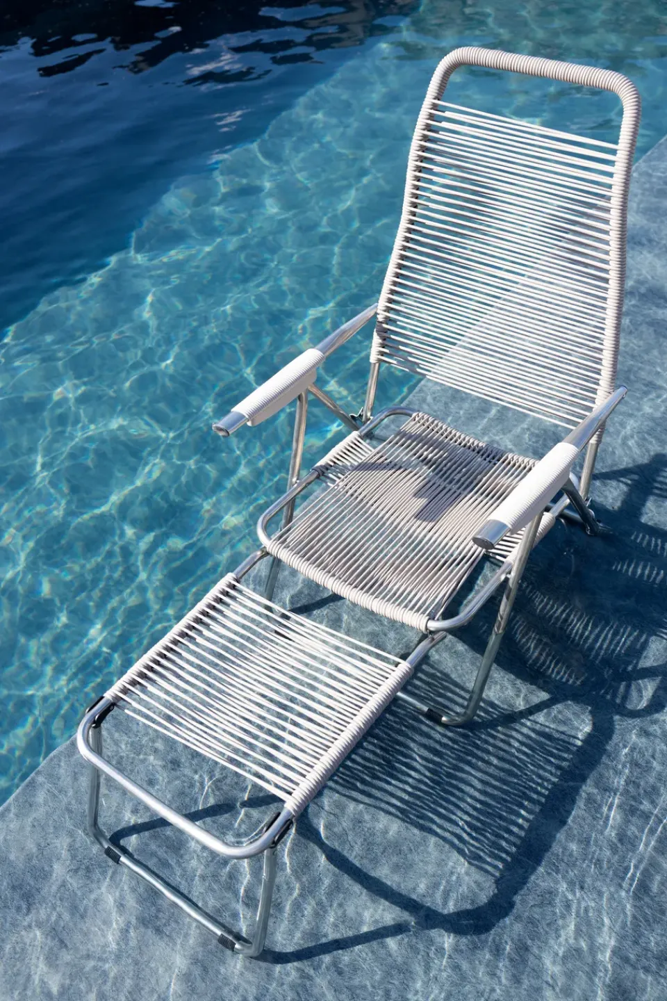 Fiam Seating*Spaghetti sun lounger with footrest, Grey