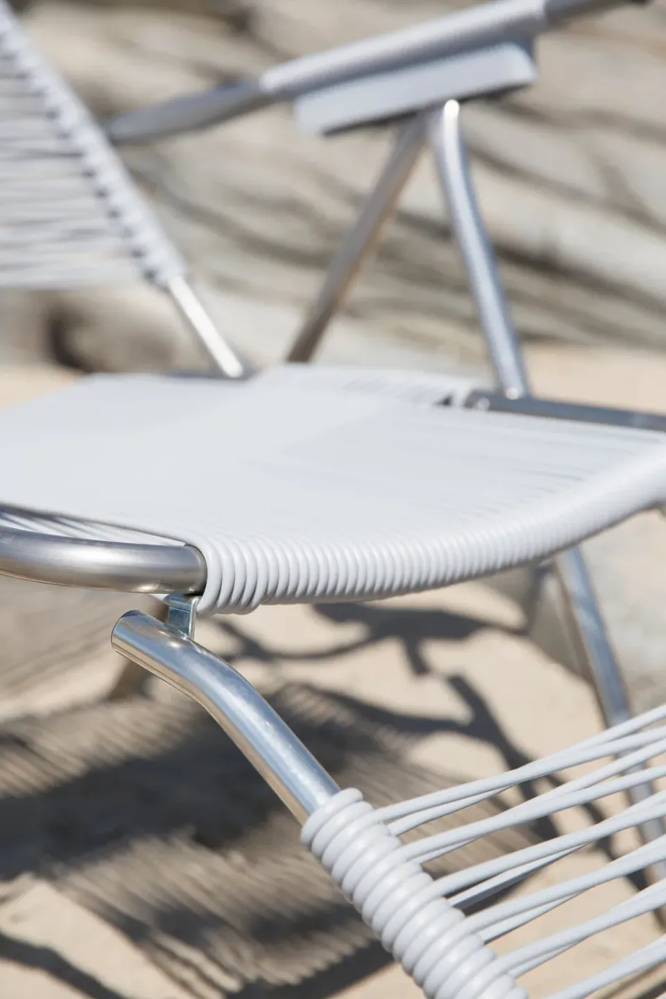 Fiam Seating*Spaghetti sun lounger with footrest, Grey