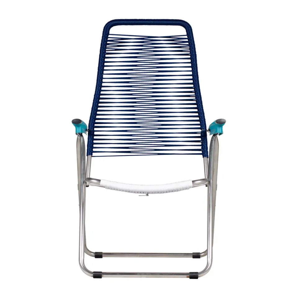 Fiam Seating*Spaghetti sun lounger without footrest, -aluminium frame-blue Multi