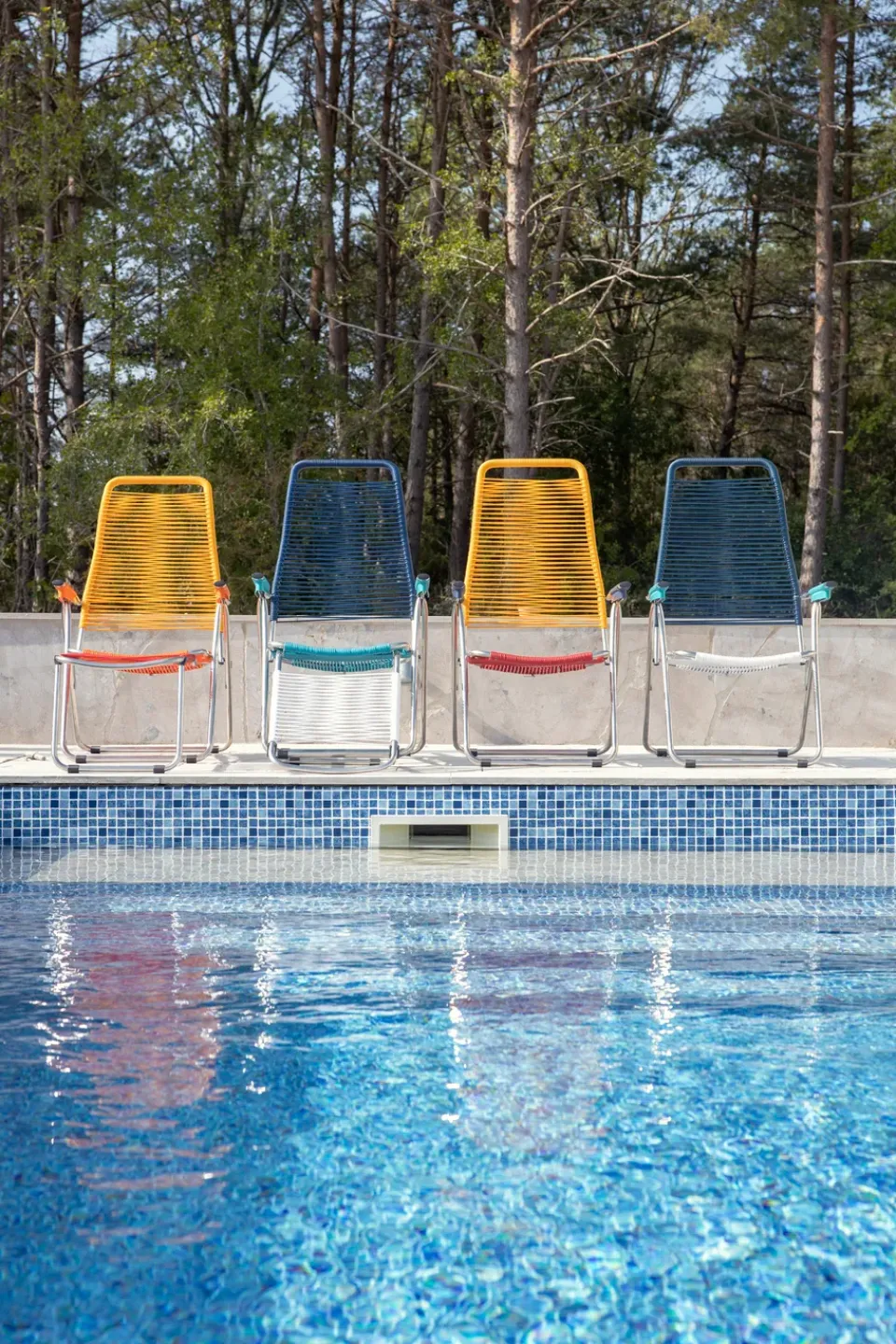 Fiam Seating*Spaghetti sun lounger without footrest, -aluminium frame-blue Multi