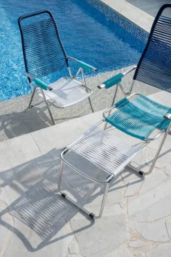 Fiam Seating*Spaghetti sun lounger without footrest, -aluminium frame-blue Multi