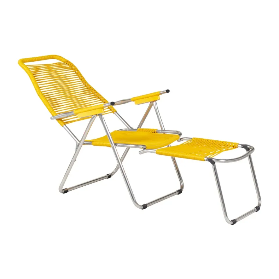 Fiam Seating*Spaghetti sun lounger with footrest, Yellow