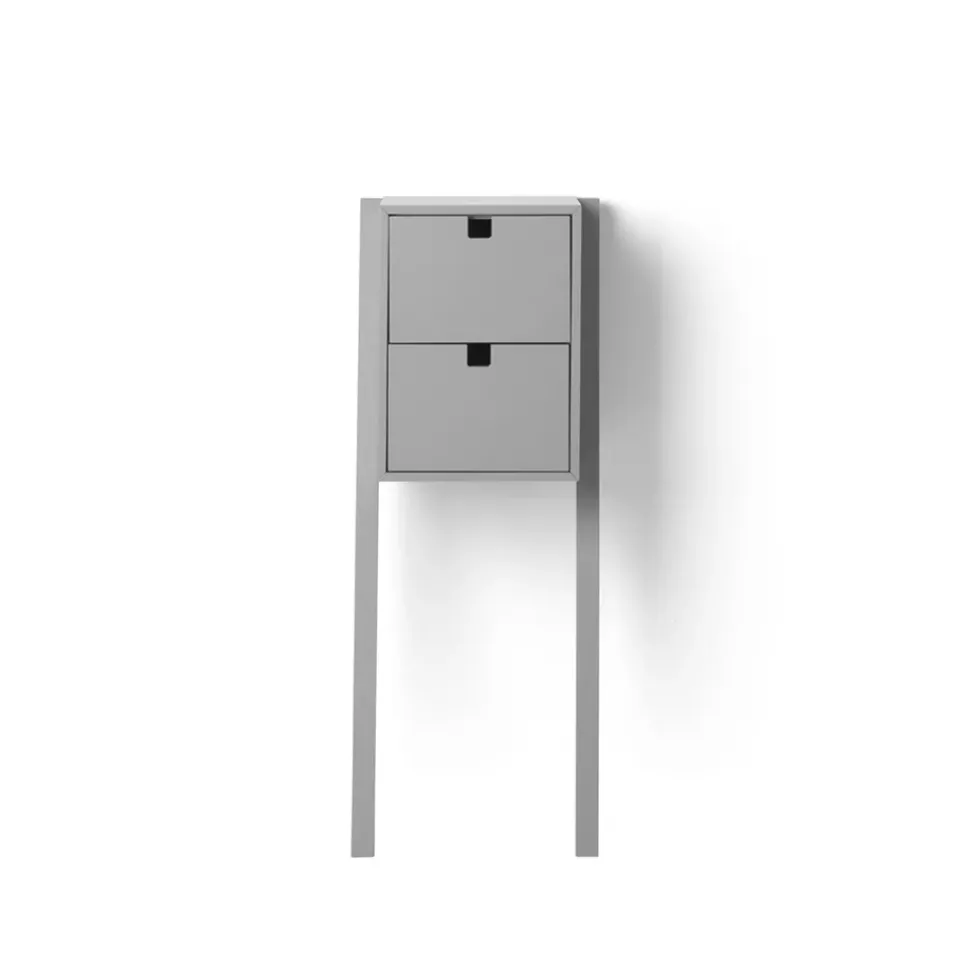 1898 Bedside Tables*Square bed- and hall way shelf, Grey