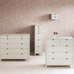 1898 Dressers & Drawer Units*Square dresser narrow 6 drawers, Sand Beige