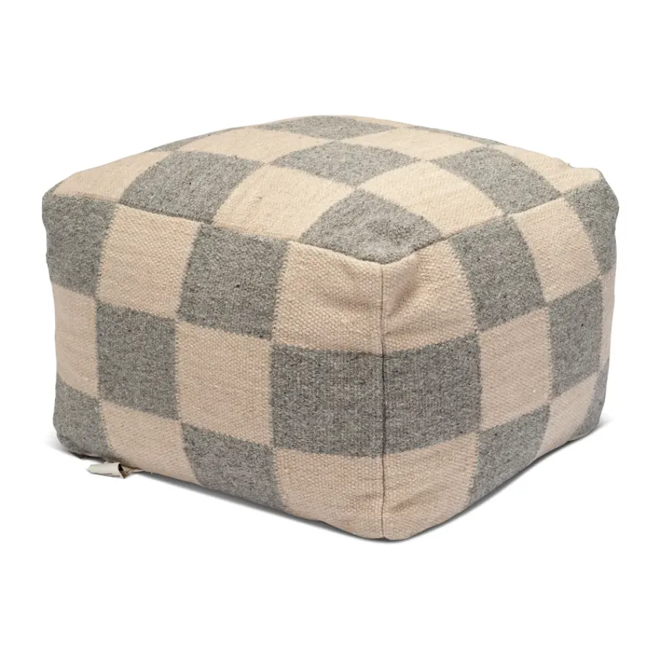 Classic Collection Sitting Poufs*Square pouf 50x50 cm, Grey-natural GreyBeige
