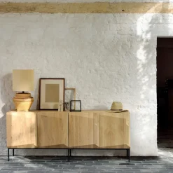 Ethnicraft Dressers & Sideboards*Stairs sideboard 3 doors, Oak 150x80x46 cm Beige