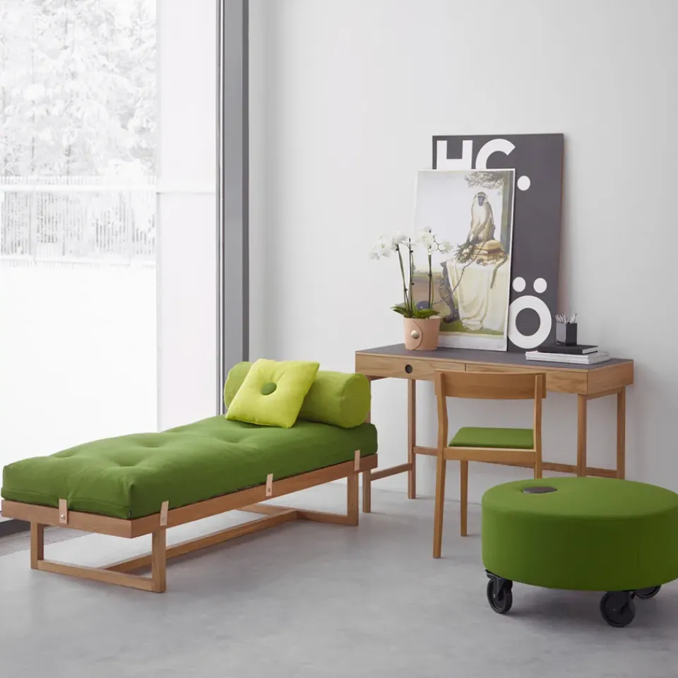 A2 Day Beds & Chaises|Sofas*Stay day bed, Fabric . body in whiteoiled oak Grey
