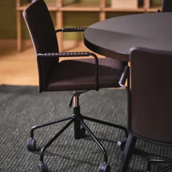 Swedese Office Chairs*Stella office chair can be raised/lowered with tilt, Leather elmosoft 99999 , chrome stand, flexible back Black